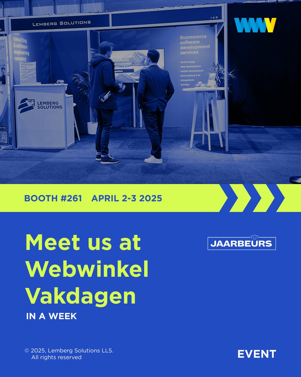 We are only one week away from meeting at <a href="/WebwinkelVakdag/">Webwinkel Vakdagen</a> in Utrecht, Netherlands.
 
Our team can’t wait to meet you at booth #261 and discuss the latest tech advancements in the industry. 

In the meantime, read about our ecommerce software services at bit.ly/424AzlU