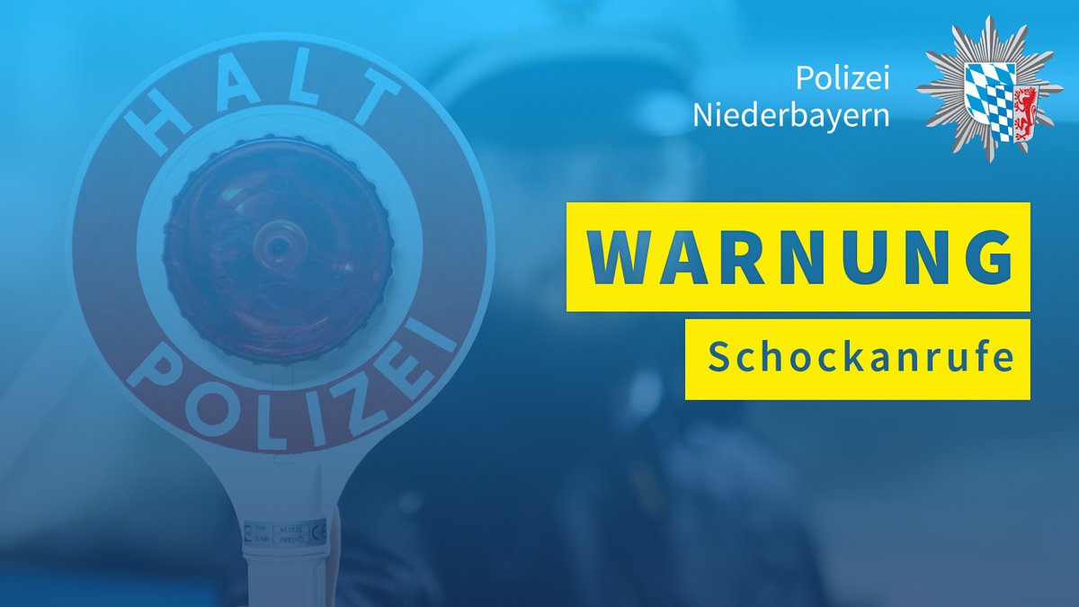 Aktuell erhält unsere Einsatzzentrale vermehrt Meldungen über betrügerische Schockanrufe, insbesondere im Raum #Deggendorf.

Bitte informiert eure Angehörigen und lasst den Betrügern keine Chance!