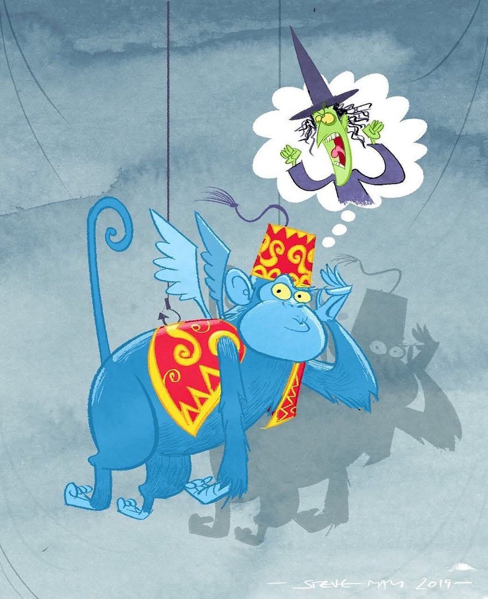 stevemaythe1st's tweet image. ‘Even Flying Monkeys Get The Blues’ #flyingmonkeys #wickedwitch #oz #wizardofoz #monkeys #witch #illustration #stevemaythe1st