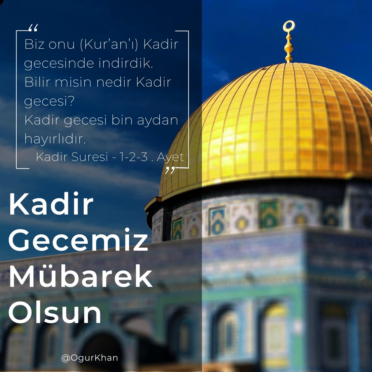Tüm İslam aleminin Kadir Gecesi Mübarek olsun🤲🌹
#KadirGecesi