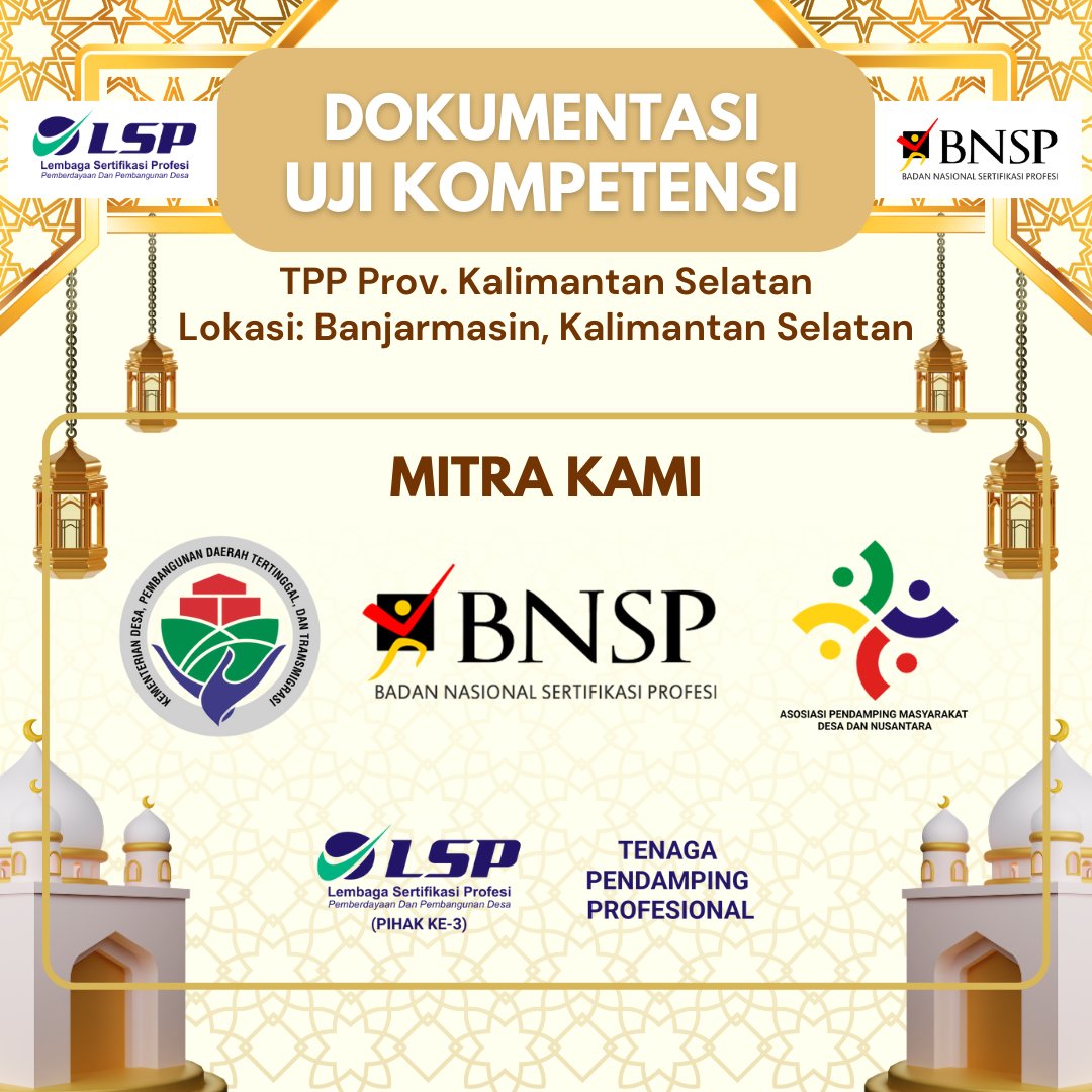 LSPP2D's tweet image. Dokumentasi dari para peserta TPP Prov Kalimantan Selatan dengan semangat kompeten telah berjalan dengan harmoni dan lancar. Bertempat di TUK Banjarmasin Gelombang 2, Kalimantan Selatan
Salam Kompeten ✅✅
Asesor yang bertugas:
- Nur Kholis
- Ichsan Hadjar
- Nani Rahyu
- Sukoyo