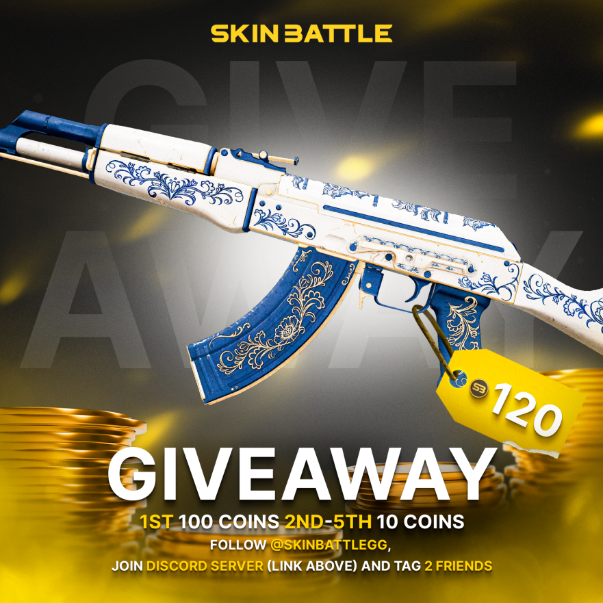SkinbattleGG's tweet photo. $GIVEAWAY 🥳

🥇 120 coins

How to enter?
1⃣Follow @SkinbattleGG 
2⃣Join our DC server https://t.co/Obv4pedzin
3⃣Tag 2 friends

Winners in 48h 🎉