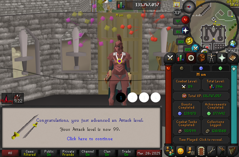 MunchiseOSRS's tweet photo. 99 Attack (#6) on the HCIM👊 https://t.co/d3p3SHix1O