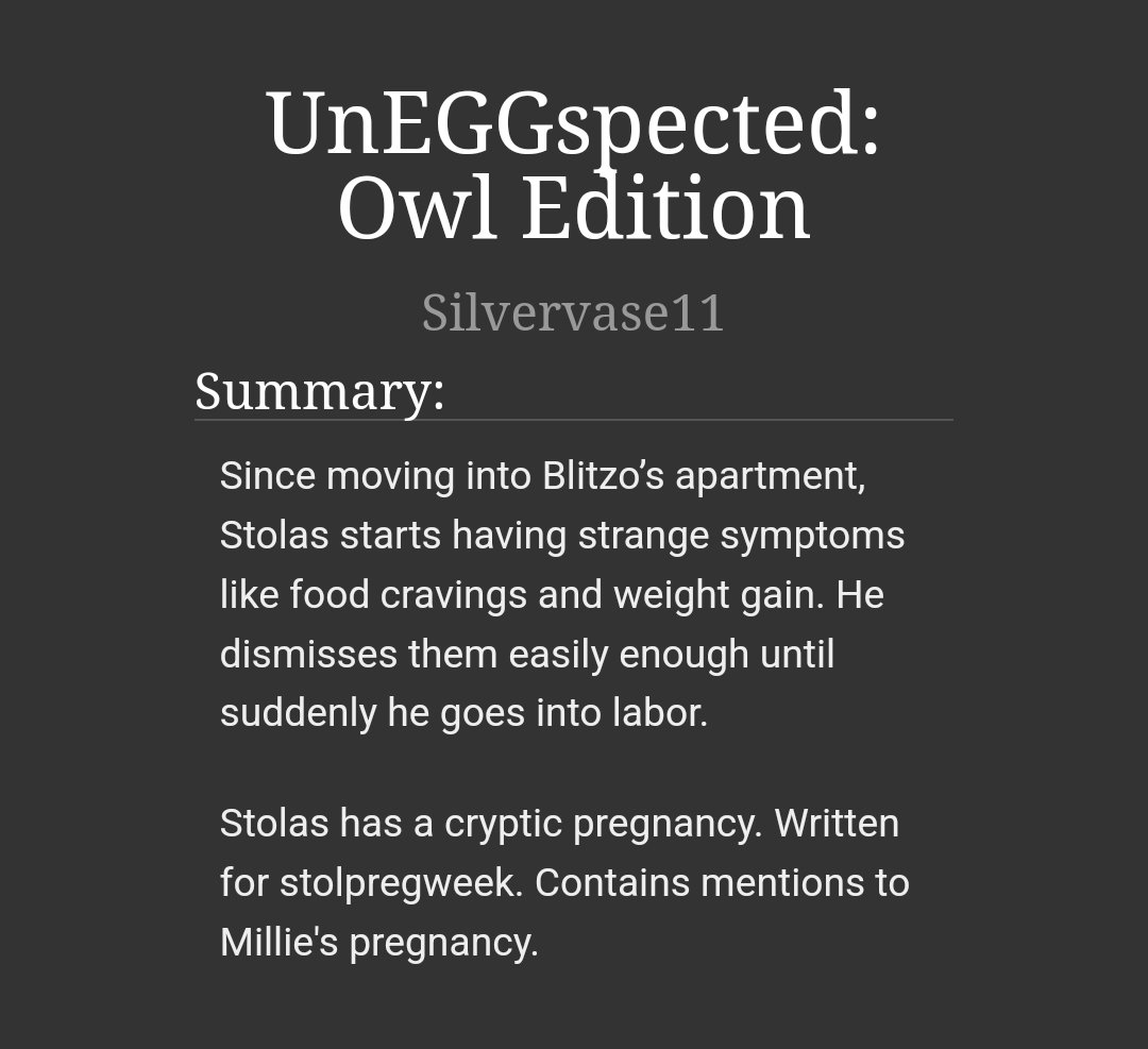 archiveofourown.org/works/63738247…
All done!!! Happy Stolspregweek! Thanks for reading!
#helluvaboss