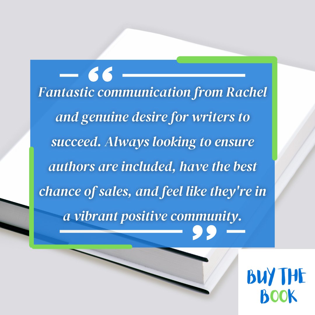 "Fantastic communication from Rachel &amp; genuine desire for writers to succeed. Always looking to ensure authors are included, have the best chance of sales &amp; feel like they're in a vibrant positive community. Best site I've ever used as a novelist for sales &amp; sense of support."