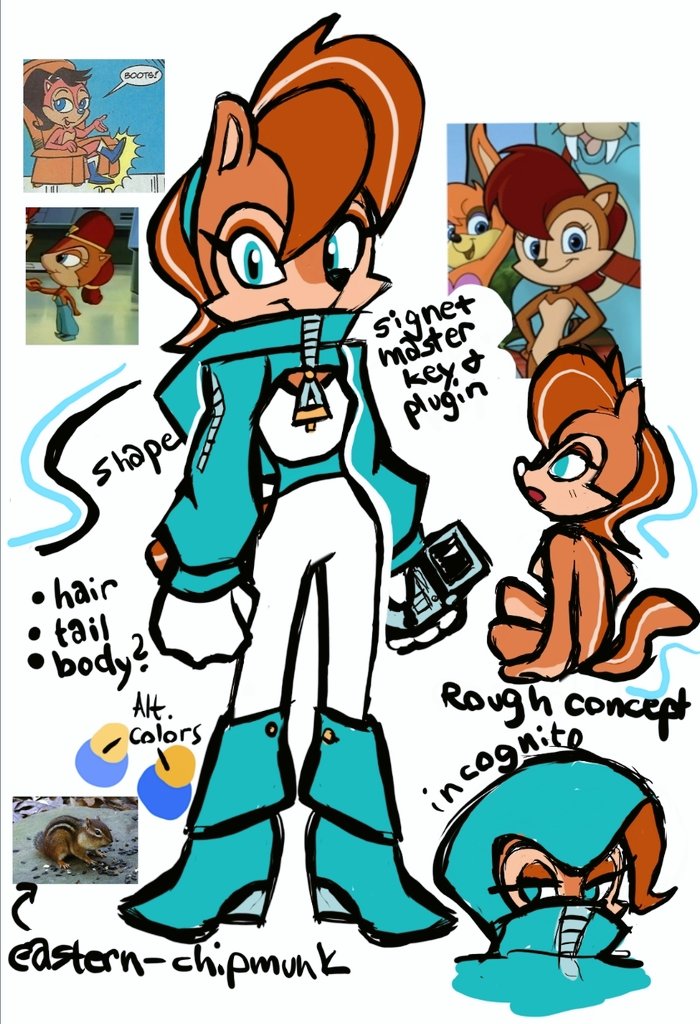 Yet another Sally Acorn rough concept because I can.

I think it's clever to sneak as many Ss in her shape language as possible. It's a little game I will now play.

Her royal signet (disgused) is more technological. It is sentimental (passed down to her) as is a life saver.