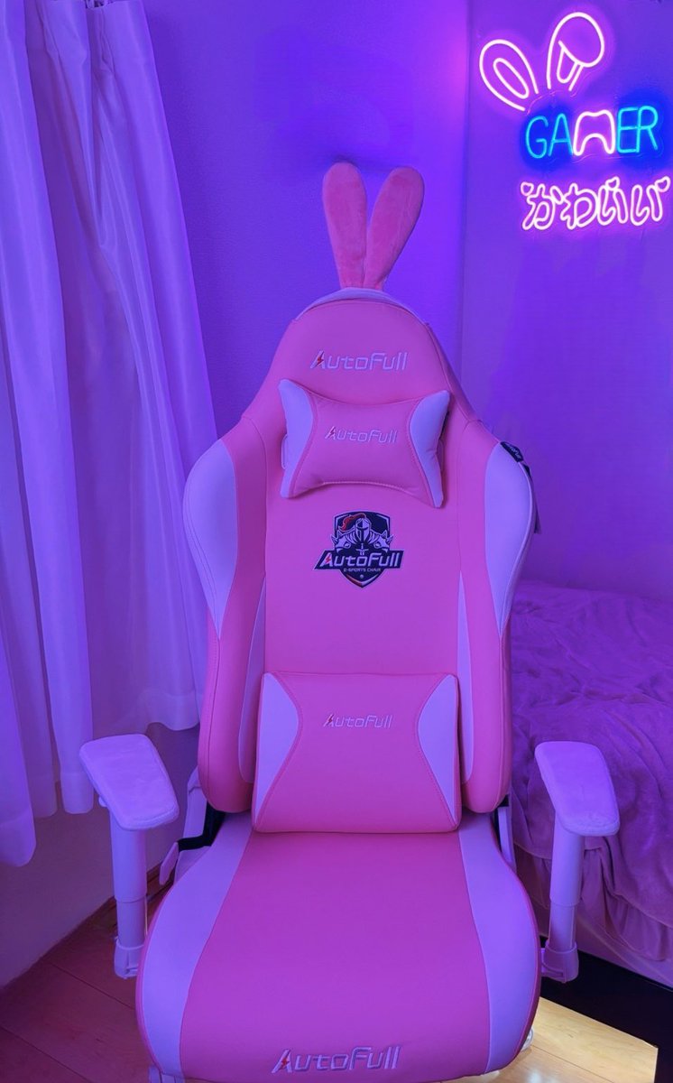 PianoMitsuki's tweet image. AutoFull様(@AutoFull_jp)  miia 🤍🎀様(@miia_angel_ )プレゼント企画当選🎁🎉

AutoFull C3を頂きました💗

うさ耳としっぽが付いてるよ🐰🎀
とてもかわいくて機能的なチェア💭

ありがとうございました🤍
 #AutoFull