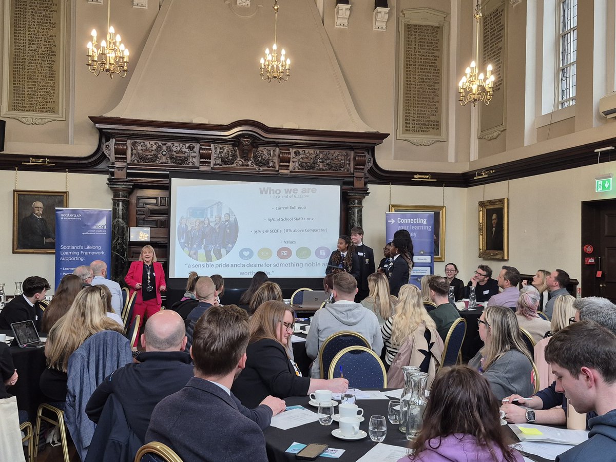 SCQFPartnership's tweet photo. "It's not about finding the fastest path to get there, it's about finding the right path for you."

We're very fortunate to have SCQF Ambassadors from @StAndrewsRCSec & @curriechs sharing words of wisdom at today's School Ambassador Event. They've been telling our guests how the #SCQF has shaped their learner journey, and the key skills they have developed as Ambassadors.

#SCQFSchools