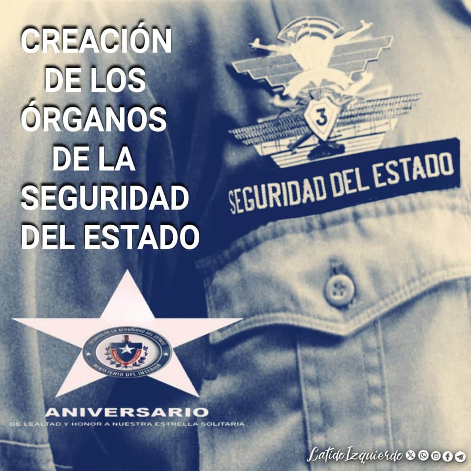 Felicitamos en su aniversario a los combatientes de los Órganos de la Seguridad del Estado, #SoldadosDelSilencio que  defienden a #Cuba y su Revolución con pasión y eficacia. ¡Un fuerte abrazo a todos! <a href="/minint_cuba/">MININT_CUBA</a>