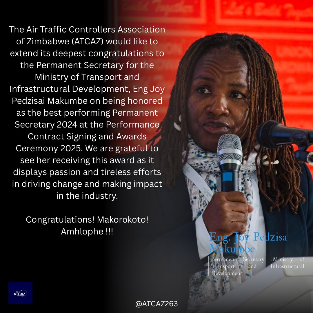 We say makorokoto , amhlophe for the well deserved win 🥇
The ministry is in safe hands 🎉🥳👏

<a href="/MinistryofTID/">Ministry of Transport - Zimbabwe</a> <a href="/JoyMakumbeTrust/">Tech Girl Diaries</a> <a href="/MhonaFelix/">Felix Tapiwa Mhona</a>