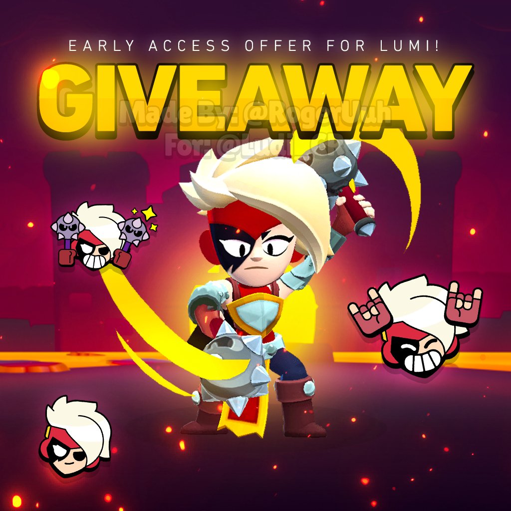 ×2 Lumi Early Access Giveaway 🎁

To Enter :

Like And Retweet ❤️♻️
Follow <a href="/FFlevi_/">Levi</a> <a href="/Ludi_CR/">ʟᴜᴅɪ</a> <a href="/BScomunidad__/">Community Games</a>
Comment Any Emoji 💬 

Good Luck , Winners In 72 Hours ⏰️ #BrawlStars