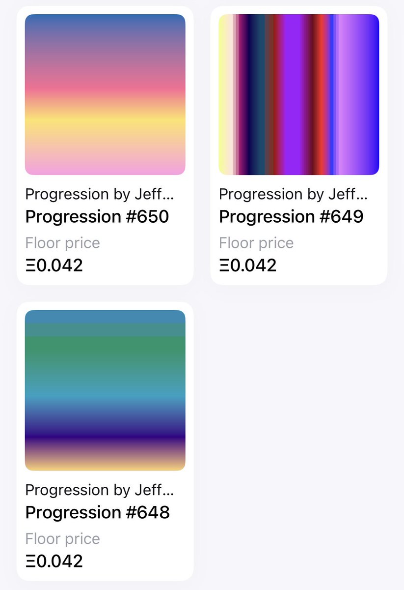 Progression by <a href="/jeffgdavis/">Jeff Davis</a> on <a href="/artblocks_io/">Art Blocks</a> 

Hard to not love every single output 👌