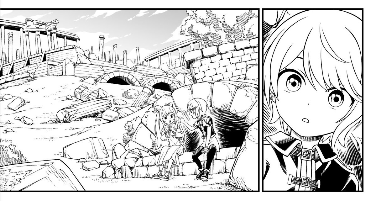 騎士いっちゃんと角咲希ちゃんの小さい頃のお話を描いています