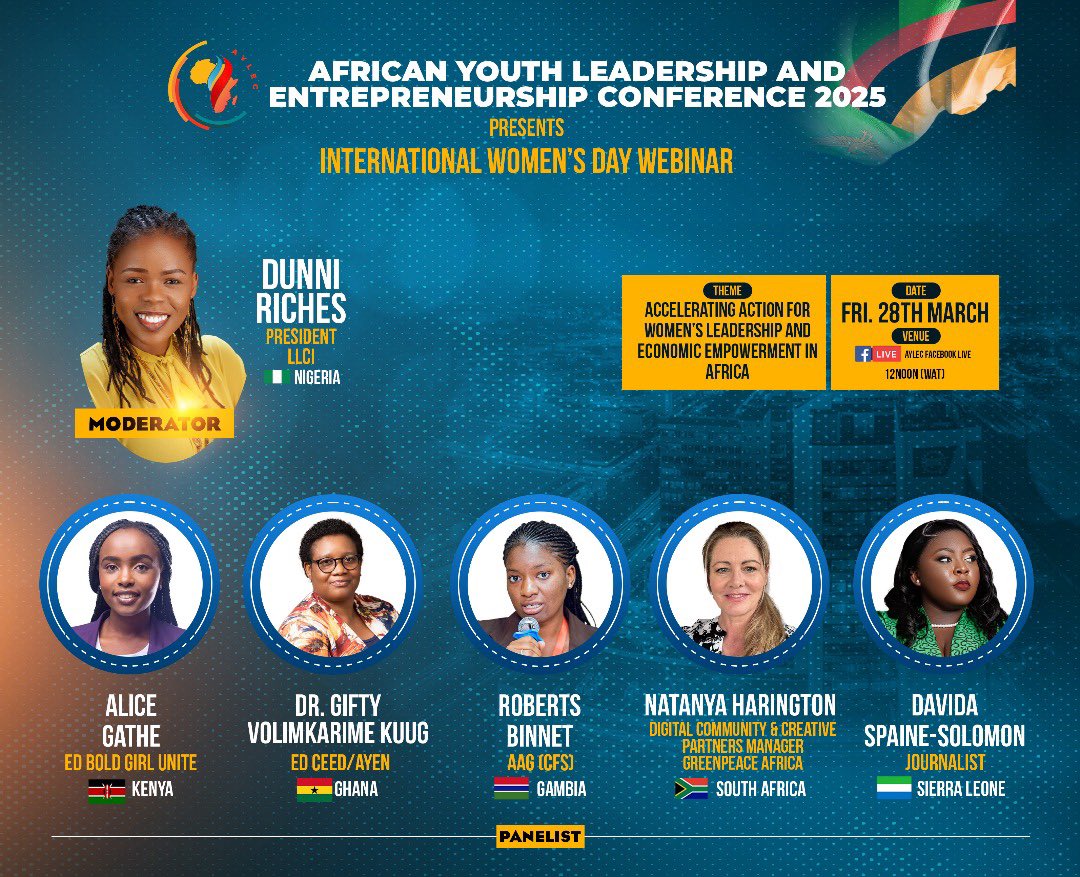 Natanya Harington
Digital Community &amp; Creative Partners Manager, Greenpeace Africa

Natanya is a strategic leader in digital campaigning, driving Greenpeace Africa’s mission to protect the environment and empower communities.
Join her Facebook page live

#AYLEC25
#IWD25