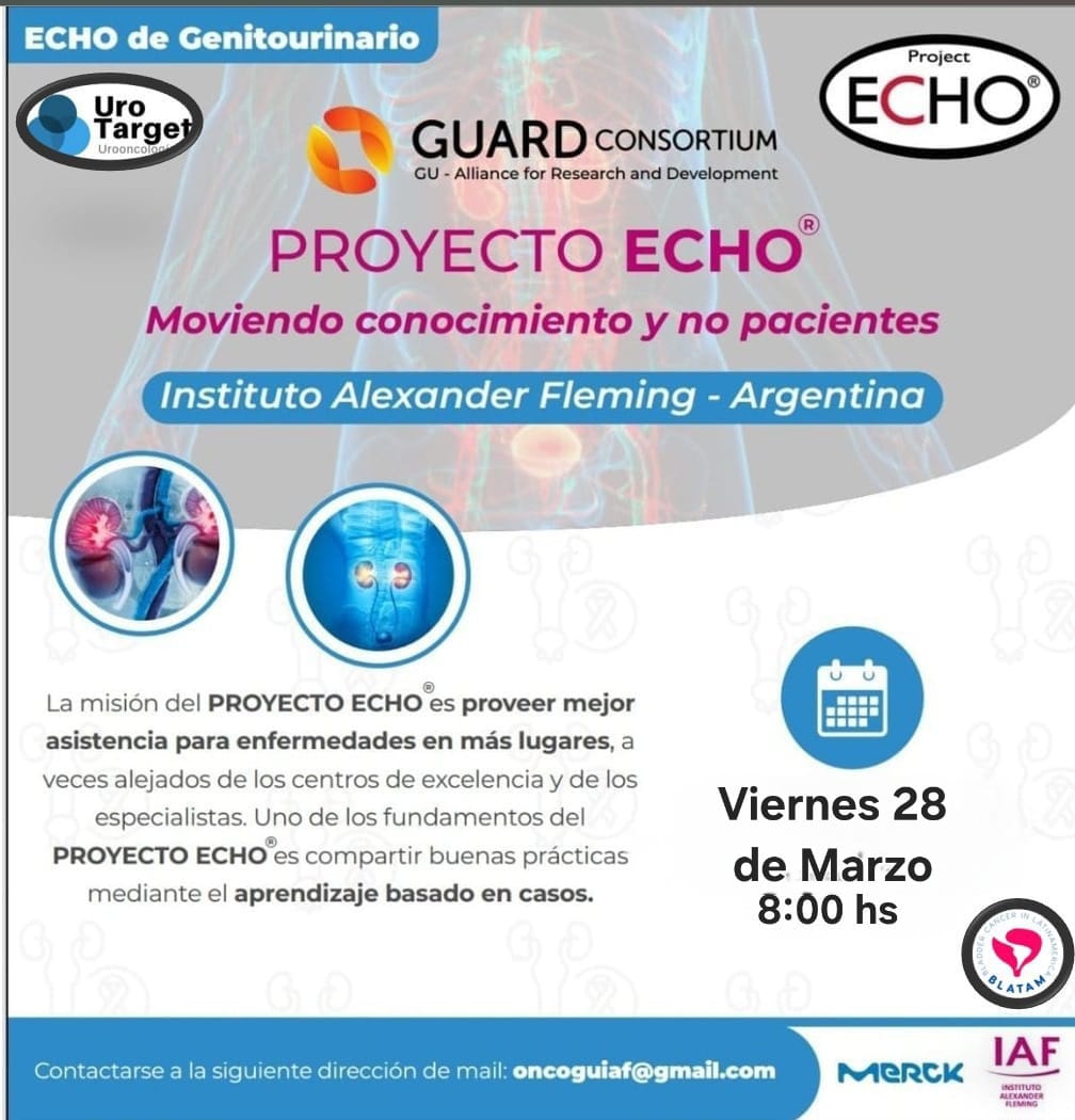Martín Angel (@martin_angelmd) on Twitter photo 🔬📢 ¡Llega el <a href="/ProjectECHO/">Project ECHO</a> en Tumores genitourinario!
📍 <a href="/IAF_Fleming/">Instituto Alexander Fleming</a> - Argentina
📺 virtual bit.ly/3XyXPHj
📅 Viernes 28 de marzo 🕗 8:00 hs
#MoviendoConocimiento, no pacientes.
#MejorandoLaAsistencia en más lugares 🌎 a través del aprendizaje basado en casos. 🔬📢 ¡Llega el <a href="/ProjectECHO/">Project ECHO</a> en Tumores genitourinario!
📍 <a href="/IAF_Fleming/">Instituto Alexander Fleming</a> - Argentina
📺 virtual bit.ly/3XyXPHj
📅 Viernes 28 de marzo 🕗 8:00 hs
#MoviendoConocimiento, no pacientes.
#MejorandoLaAsistencia en más lugares 🌎 a través del aprendizaje basado en casos.