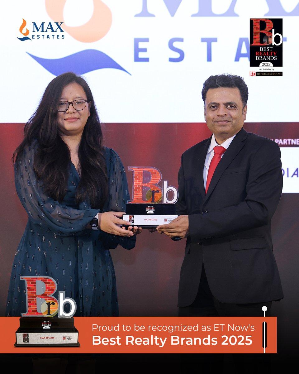 Max_Estates's tweet photo. We have achieved a new milestone—Max Estates is a part of ET Now Best Realty Brands 2025, a prestigious Business Connect Initiative. A huge congratulations to our incredible team for their invaluable contributions to this achievement!
#MaxEstates #MaxTowers #MaxHouse #MaxSquare #Estate128 #Estate360 #residential #commercial #livewell #workwell #realestate #wellbeing #BestRealtyBrand #ETNOW