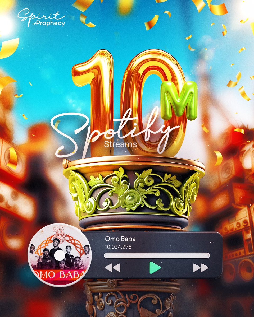 10 Milliom Omo Baba streams on Spotify!!
Thank you family for the support!