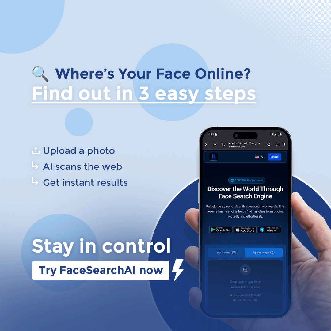 FacesearchAI's tweet photo. 🌐Wondering where your face is on the web? Face Search AI scans the internet and gives you fast, reliable results with just one photo!📸
.
.
#AI #FaceSearch #DigitalSecurity #Technology #TechNews #PrivacyMatters #Security #Tech4All #CyberSecurity #CYBER #privacy #Digital #OnlineSafety #Tech