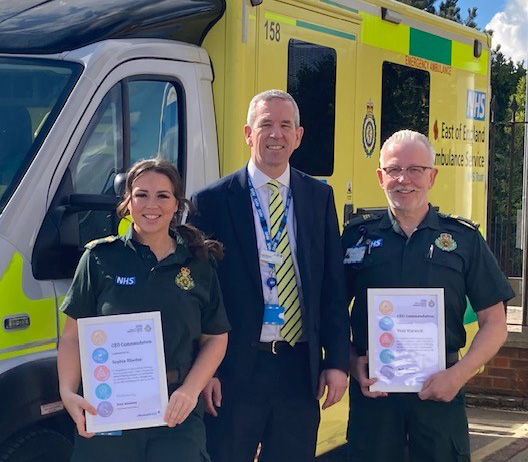 EEAST Ambulance Service (@eastenglandamb) on Twitter photo Paul and Sophie from #TeamEEAST have been awarded a CEO commendation from <a href="/NeillMoloney/">Neill Moloney</a> after their bravery during a violent disorder where they saved the life of a teenagerš
Read more: eastamb.nhs.uk/newsroom/crew-⦠Paul and Sophie from #TeamEEAST have been awarded a CEO commendation from <a href="/NeillMoloney/">Neill Moloney</a> after their bravery during a violent disorder where they saved the life of a teenagerš
Read more: eastamb.nhs.uk/newsroom/crew-ā¦