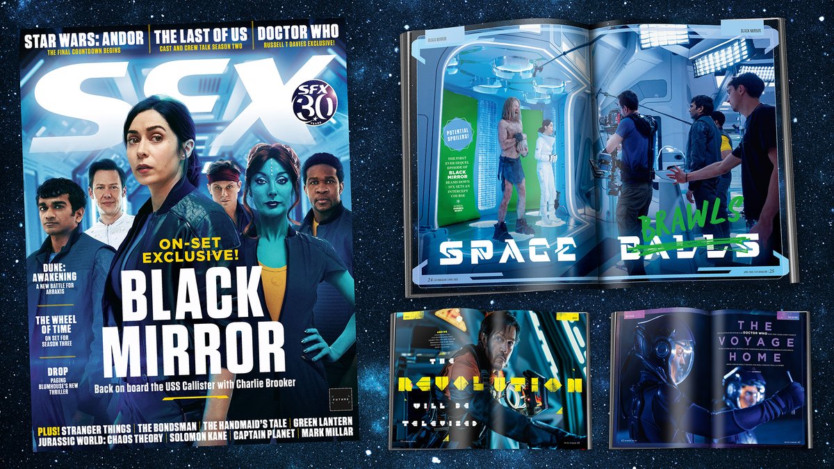The crew of Black Mirror’s USS Callister are on the cover of SFX 390. Inside, we visit the set of a new sequel episode. Also featured: Doctor Who, Andor, The Last Of Us, The Handmaid’s Tale, and much more!
More info: gamesradar.com/uk/sfx-magazin…
Buy online: magazinesdirect.com/az-magazines/6…