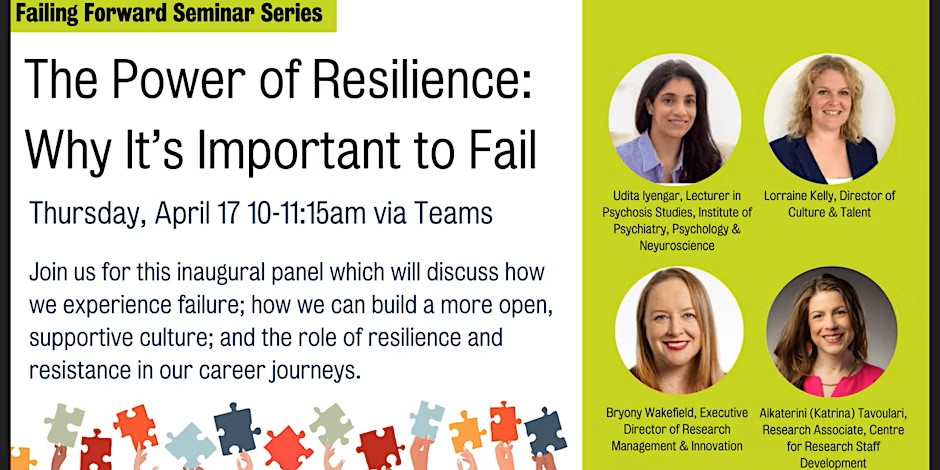 Dr.Katrina Tavoulari, CPsychol, BA, MEd, PhD, FHEA (@kateinclusiveed) on Twitter photo What if we reframed #FAILURE as:
Facing
Adversity;
Inspiring
Learning;
Understanding
Resilience; &
Embracing growth?
If you are <a href="/KingsCollegeLon/">King's College London</a> student /member of staff, join us for the "Failing Forward Seminar Series" panel, 17/4/25 - Thank you <a href="/KingsIoPPN/">Institute of Psychiatry, Psychology & Neuroscience</a> for the invitation! What if we reframed #FAILURE as:
Facing
Adversity;
Inspiring
Learning;
Understanding
Resilience; &
Embracing growth?
If you are <a href="/KingsCollegeLon/">King's College London</a> student /member of staff, join us for the "Failing Forward Seminar Series" panel, 17/4/25 - Thank you <a href="/KingsIoPPN/">Institute of Psychiatry, Psychology & Neuroscience</a> for the invitation!