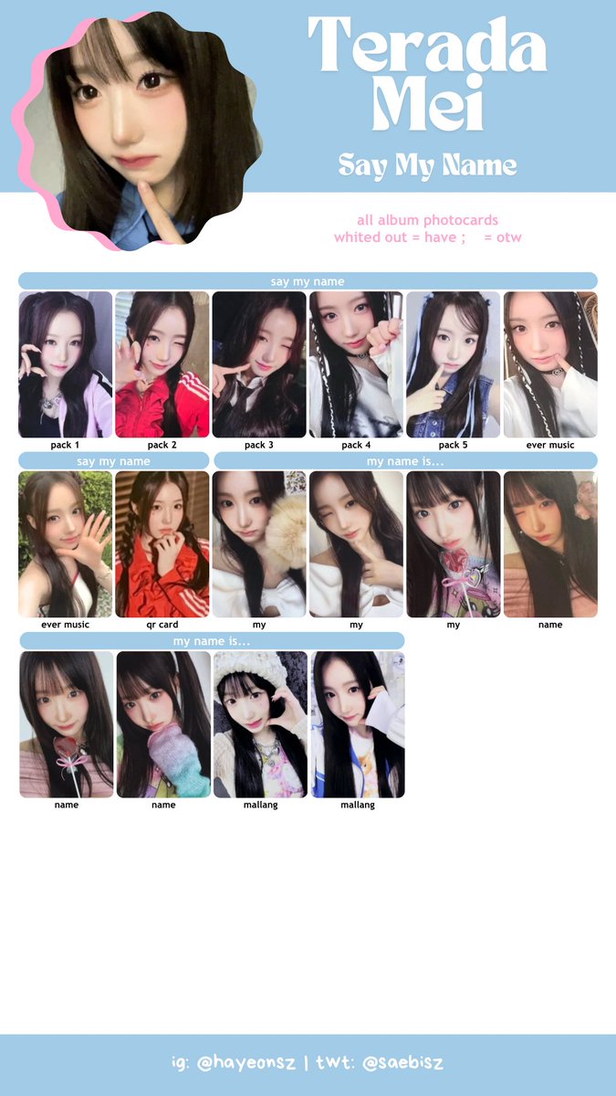 say my name 세이마이네임 smn saymyname photocard 포토카드 template