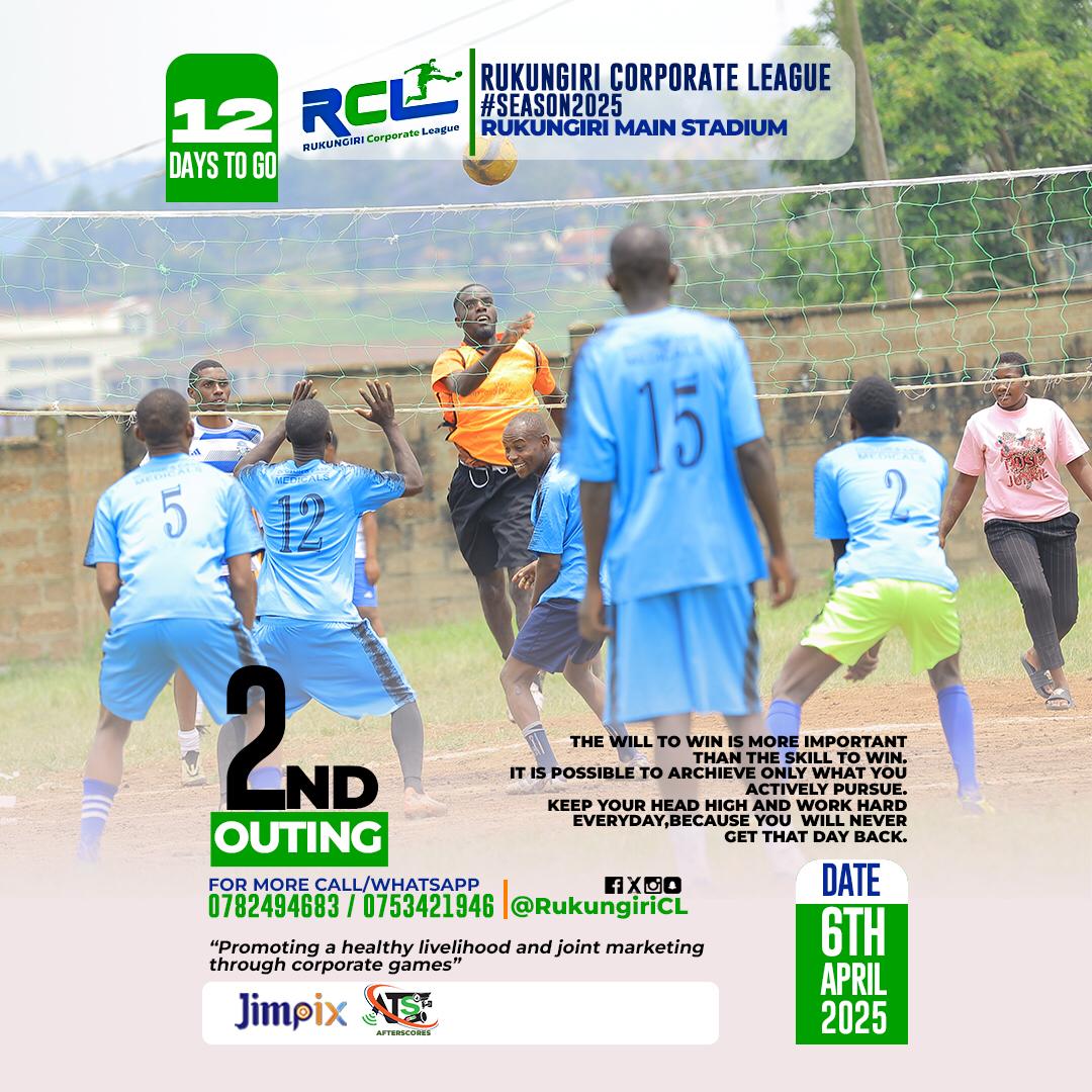 ancu256's tweet photo. Rukungiri corporate league is calling us on 6th April,aba rukungiri ,mitooma,kanungu,kabale,ntungamo and other places don't miss the 2nd outing
#2ndouting
#rukungiricorporateleague https://t.co/QEHCu6Y7Gk