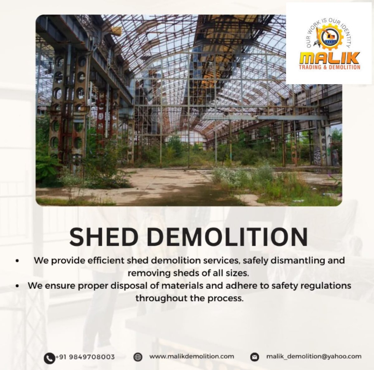MalikDemoli96's tweet image. Shed demolition involves the process of safely dismantling and removing a shed or small structure.#ShedDemolition
#DemolitionProject
#ShedRemoval
#StructureDemolition
#ShedTearDown
#ConstructionCleanup
#SiteClearance