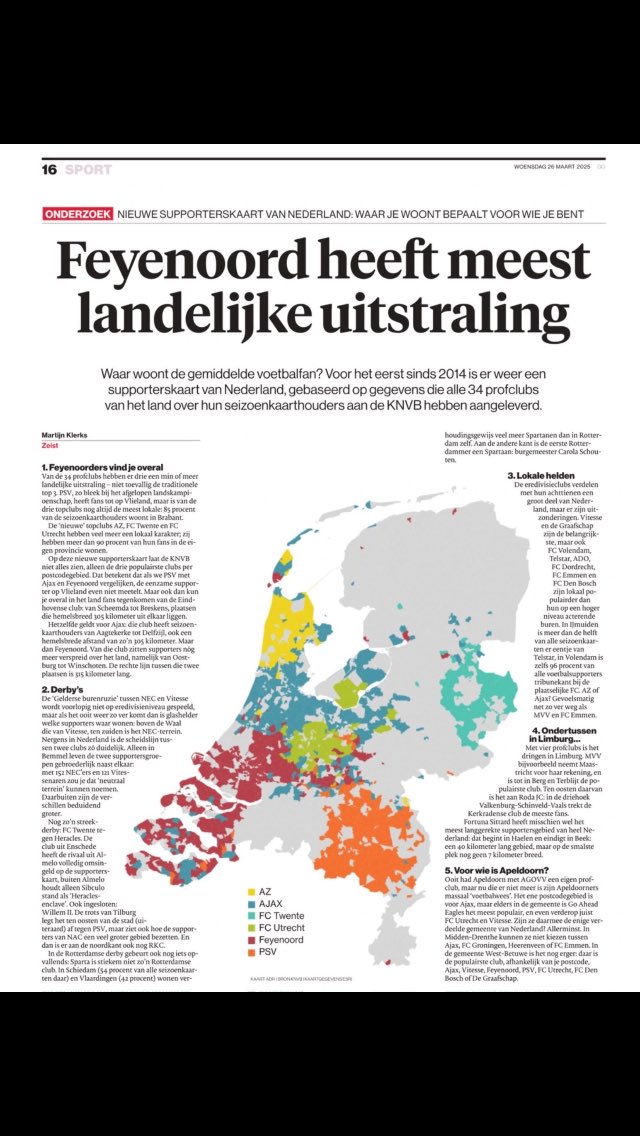 Dat vlekje boven in Groningen is mede mogelijk gemaakt door mijn zoon. #Feyenoord