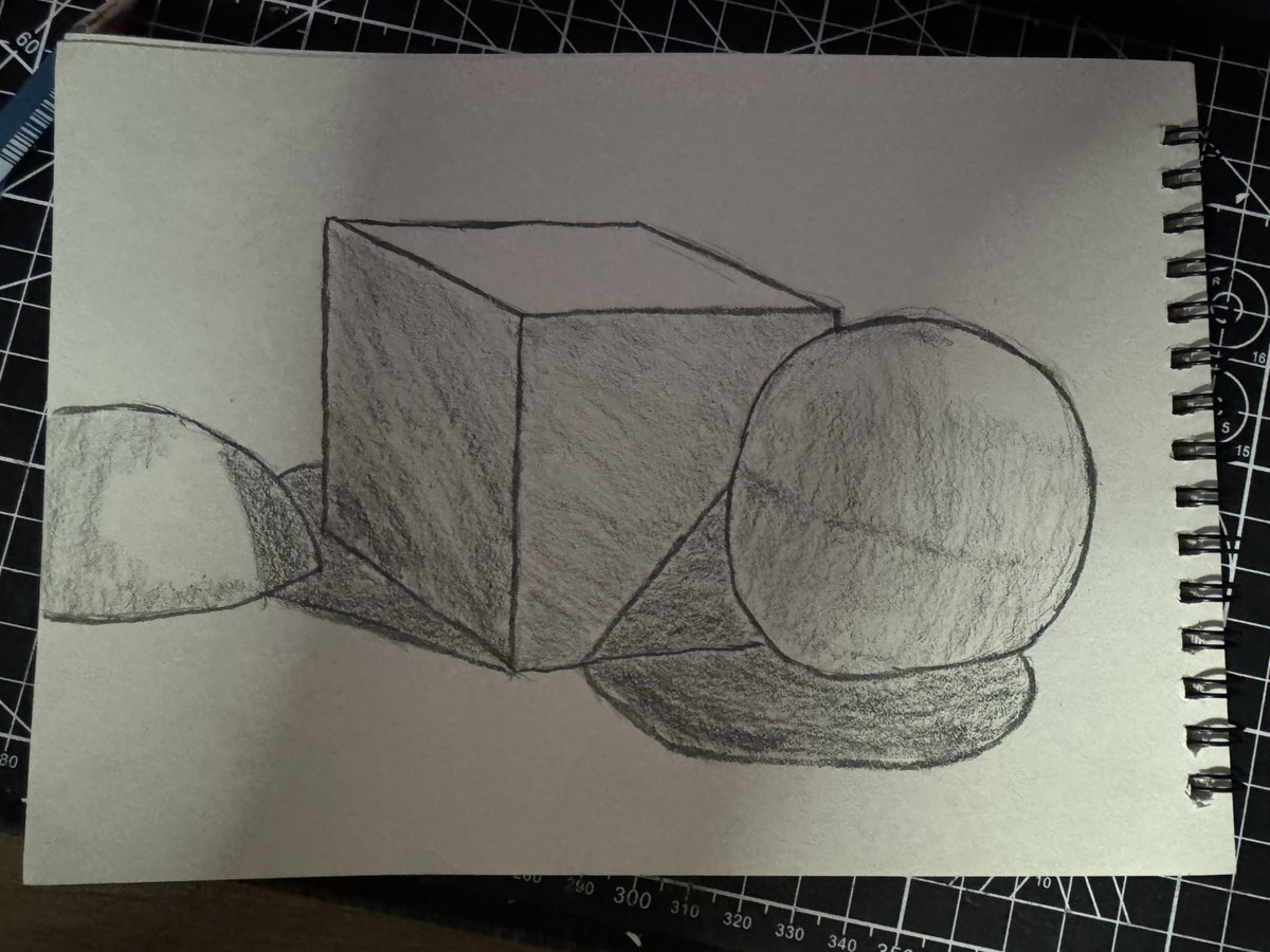 on88117's tweet photo. Day 9 of my #drawingeverydaychallenge !

Today was more of the same, practiced using different pencil types, shapes, and shadows! https://t.co/zrSONOxJY7