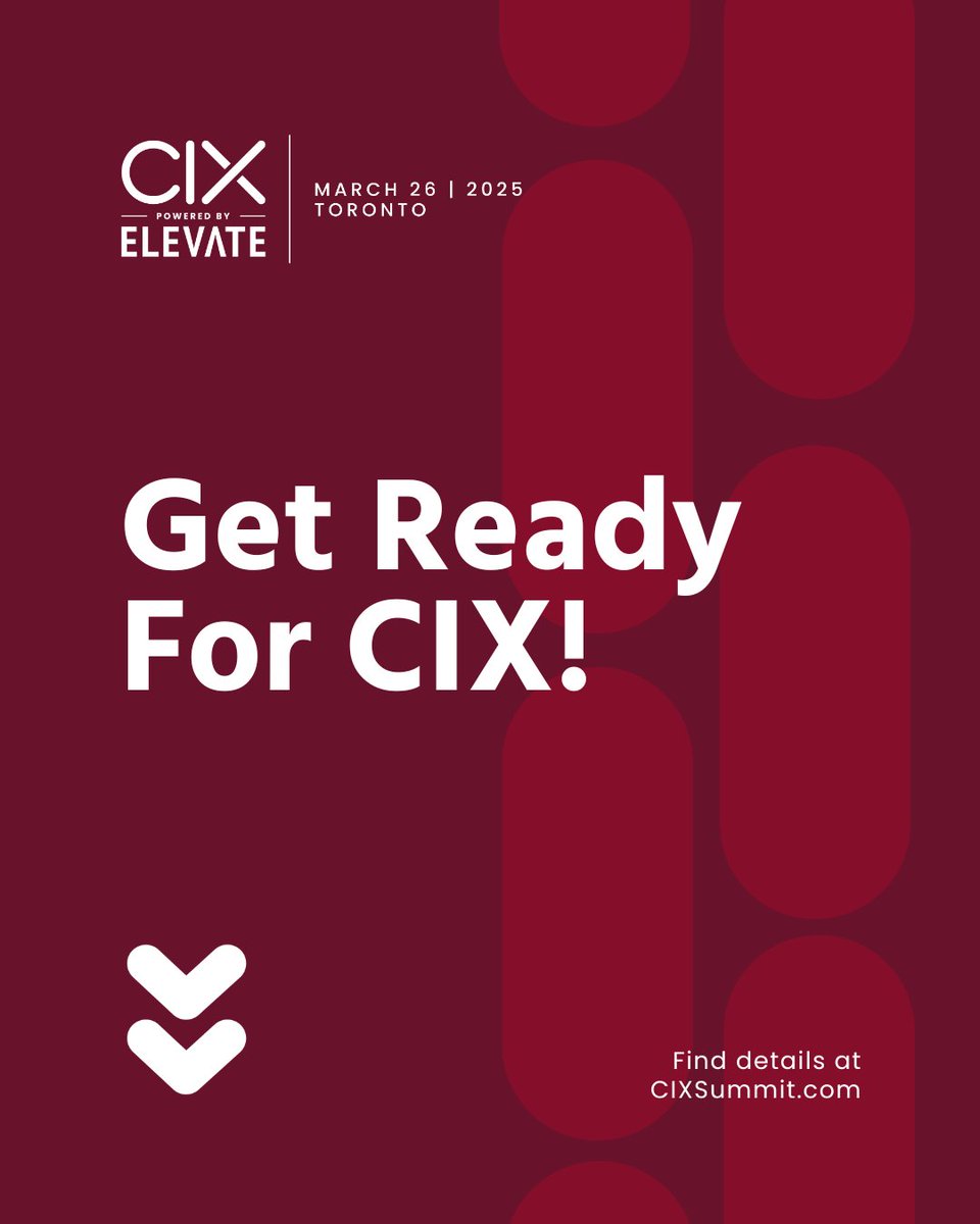Elevate (@elevatetechca) on Twitter photo 🚀 CIX Summit kicks off today! 🚀
📅 Schedule:
🕗 8:00 AM – Registration
🥐 8:30 AM – Breakfast
🎤 9:30 AM – Opening Remarks
Don’t miss Made in Canada, Innovator of the Year, and the <a href="/SWCPTV/">Startup World Cup</a> Winner!
📢 Share using #CIXSummit & send IG collab requests!
hubs.li/Q03djYWW0 🚀 CIX Summit kicks off today! 🚀
📅 Schedule:
🕗 8:00 AM – Registration
🥐 8:30 AM – Breakfast
🎤 9:30 AM – Opening Remarks
Don’t miss Made in Canada, Innovator of the Year, and the <a href="/SWCPTV/">Startup World Cup</a> Winner!
📢 Share using #CIXSummit & send IG collab requests!
hubs.li/Q03djYWW0