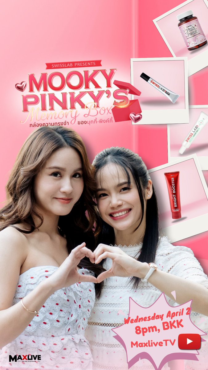 📢 Make sure to tune in today! Mooky and Pinky are going live on the MaxliveTV YouTube Channel to showcase the SwissLab products featured in I Am Devil. Purchase the sets for a chance to win exclusive event tickets or enjoy a special video call with the girls. See you tonight!