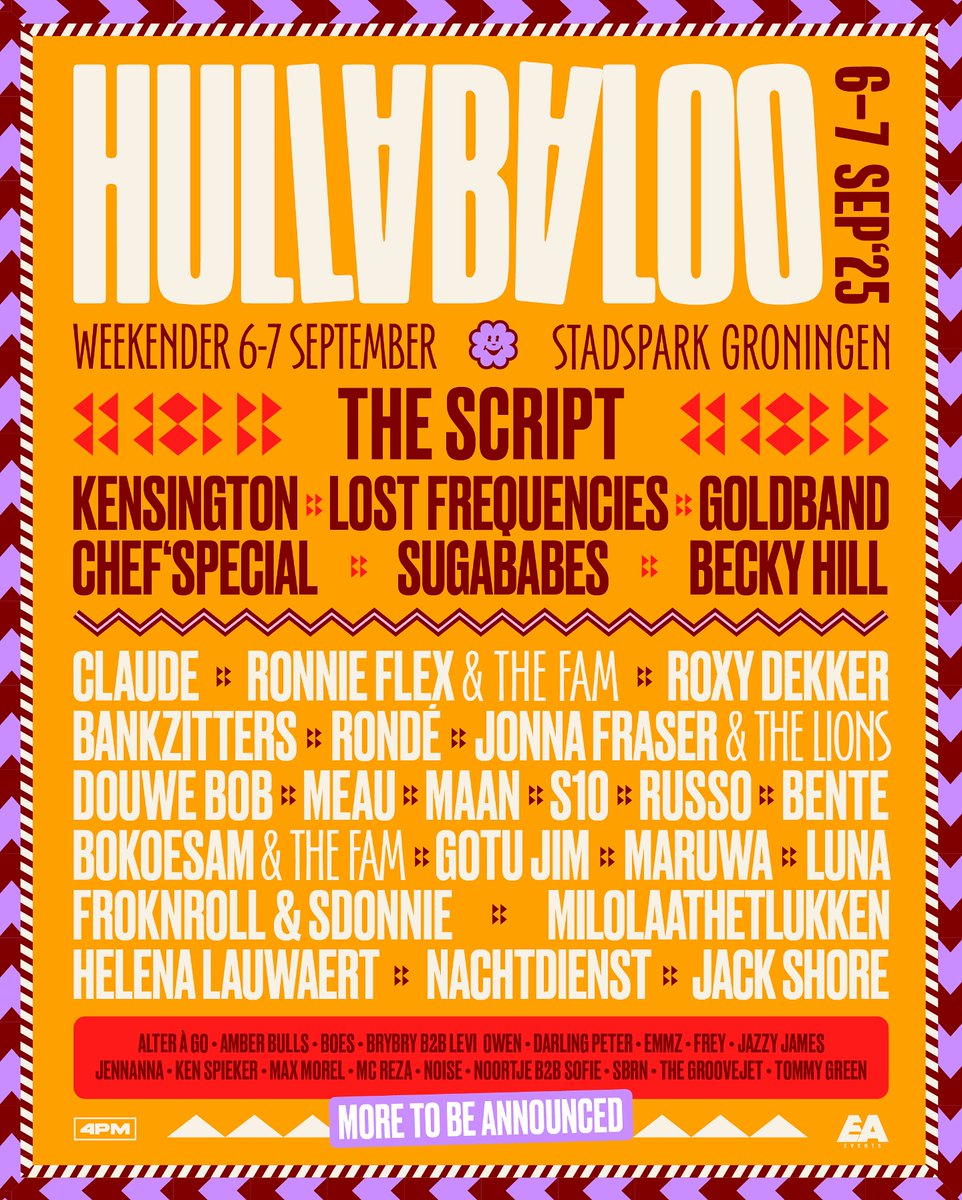 Met trots presenteren we: 𝐏𝐇𝐀𝐒𝐄 𝐎𝐍𝐄 - 𝐋𝐈𝐍𝐄-𝐔𝐏 𝐇𝐔𝐋𝐋𝐀𝐁𝐀𝐋𝐎𝐎 𝐅𝐄𝐒𝐓𝐈𝐕𝐀𝐋 𝟐𝟎𝟐𝟓! Op zaterdag 6 en zondag 7 september verandert het Stadspark Groningen opnieuw in het bruisende hart van Hullabaloo!