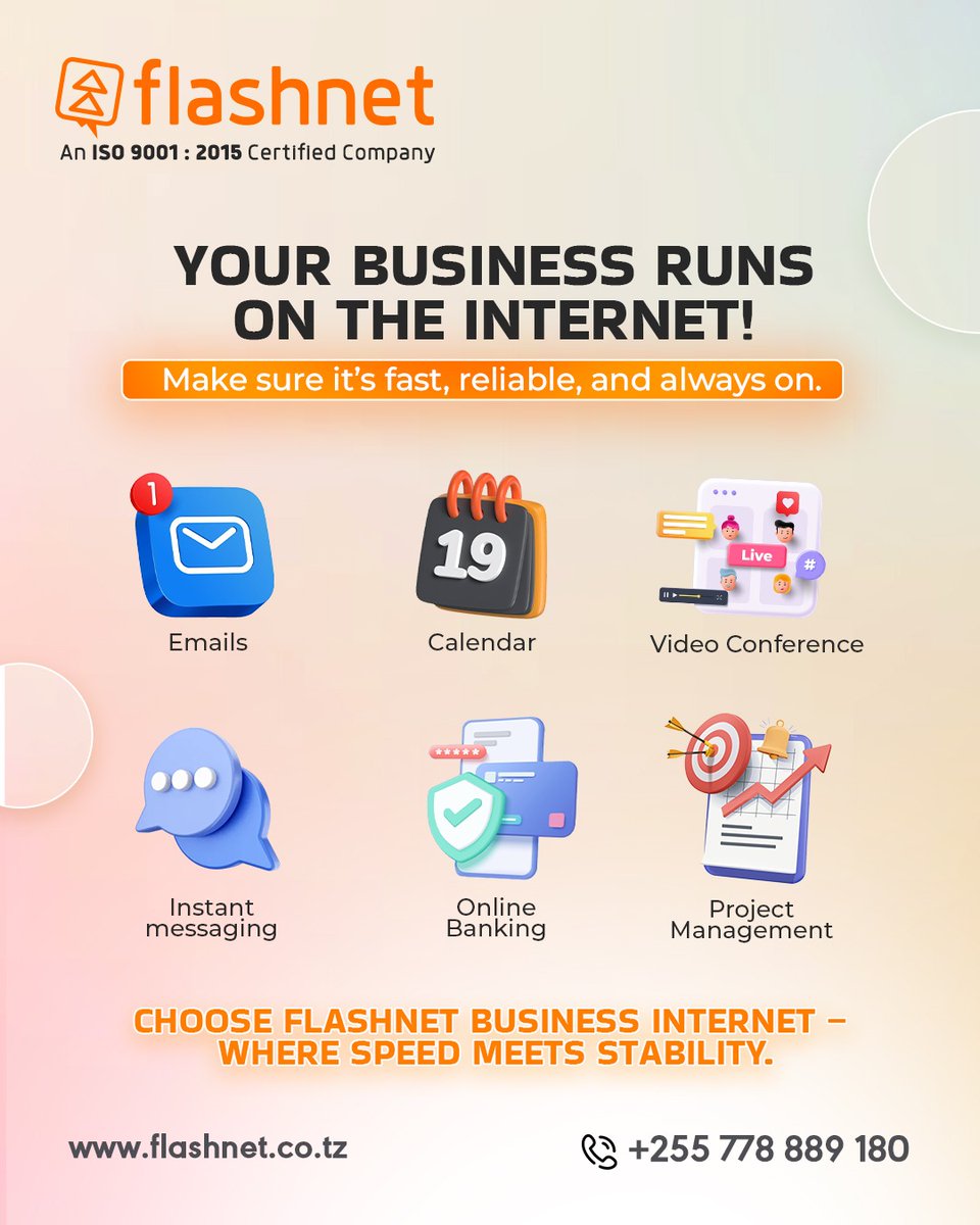 flashnet_tz's tweet image. Your Business Runs on the Internet – Keep It Fast &amp;amp; Reliable! 

Stay ahead with Flashnet Business Internet, where speed meets stability for seamless operations. No lags, no downtime – just smooth, uninterrupted productivity! 

#Tanzania #Flashnet #ServerSolutions #FastInternet