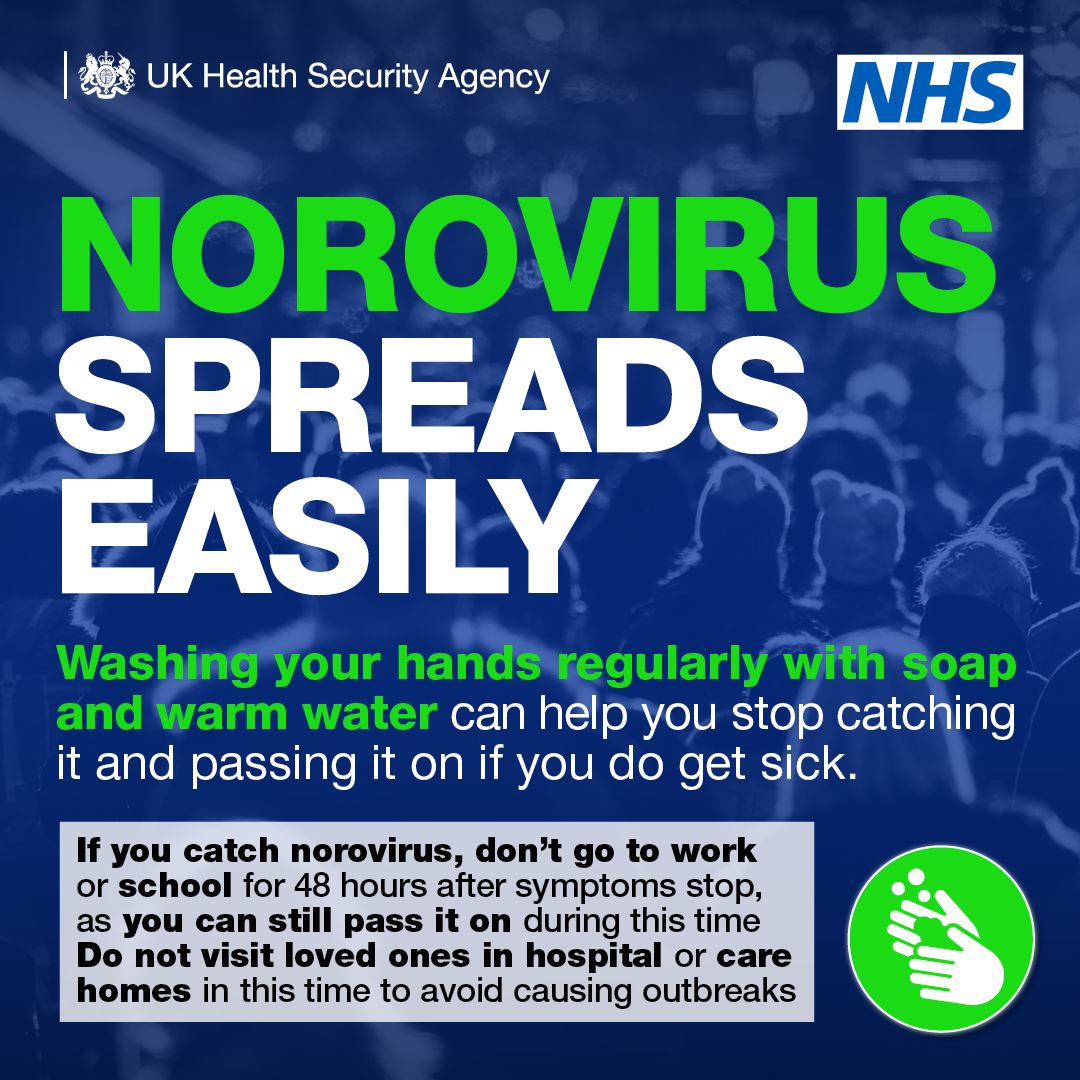🧼#Norovirus spreads easily, washing your hands regularly with soap and warm water can help limit the spread
🏠You remain infectious for 48 hours after symptoms stop and should stay home at this time
🔁Just because you’ve had norovirus once doesn’t mean you won’t get it again