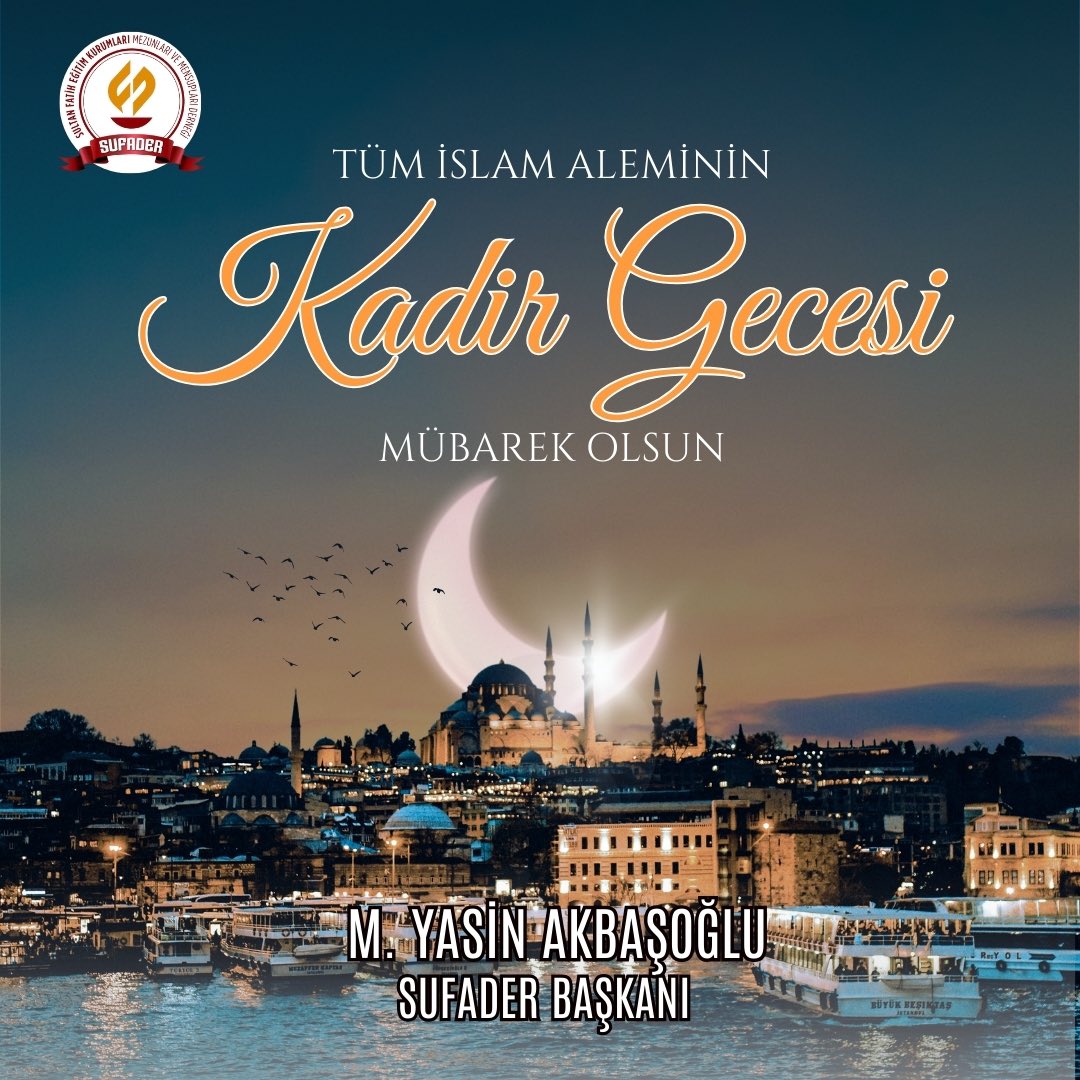 yasinakbasoglu's tweet photo. Bin aydan daha hayırlı olan mübarek Kadir Gecesi’ nin tüm İslam alemine ve insanlığa hayırlar getirmesini Cenab-ı Haktan diliyorum. 

#KadirGecemizMuebarekOlsun 
#KadirGecesi https://t.co/9QEEjTYiEp
