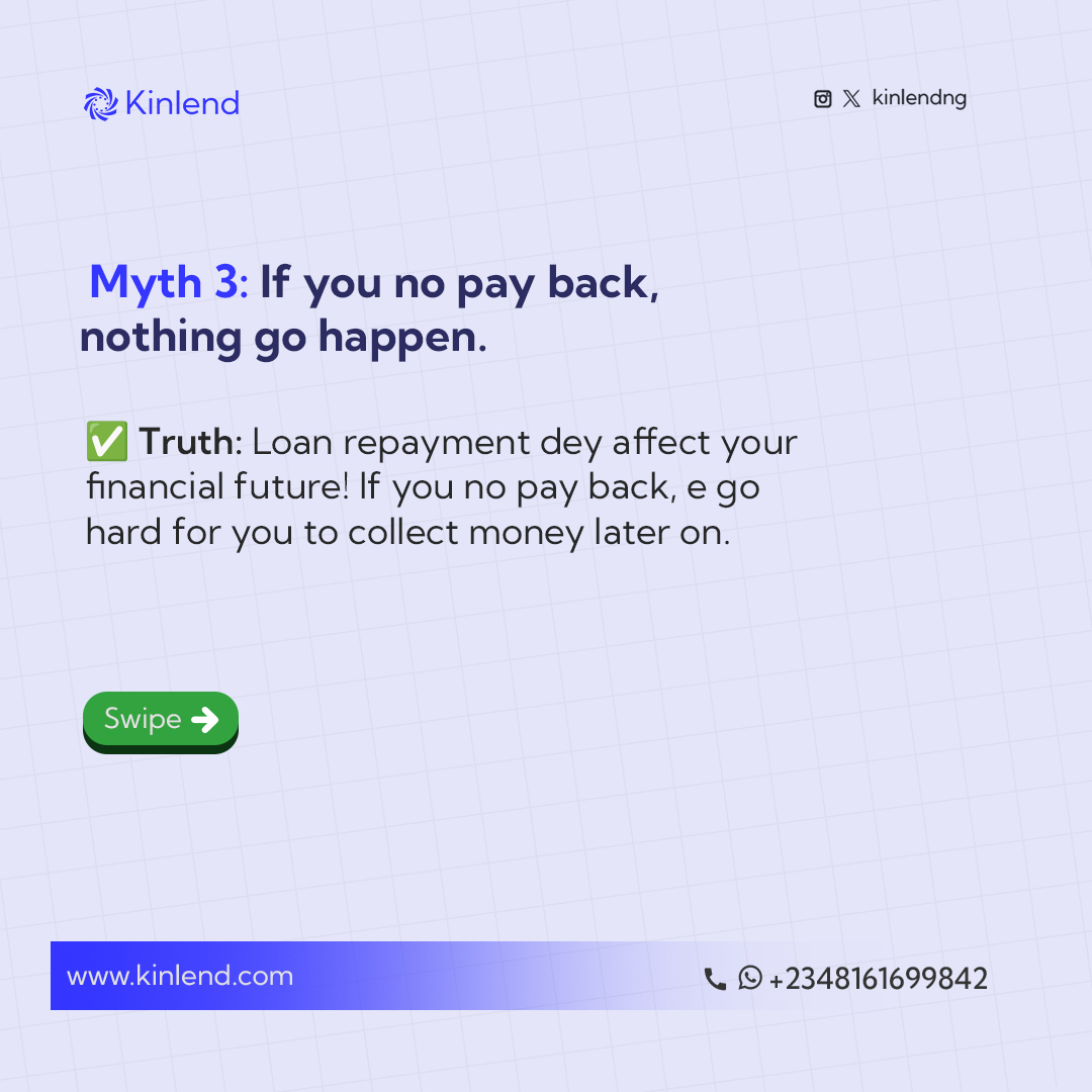 kinlendng's tweet photo. No let fake gist block your hustle o! 🤦🏾The truth? Kinlend loans dey legit, easy &amp; designed to help communities grow. No let myth hold you back! 🚀

📌 Swipe to see the real facts &amp; why you fit qualify for up to ₦300k! https://t.co/L7J4DSNn9k https://t.co/4sVVoTqkch