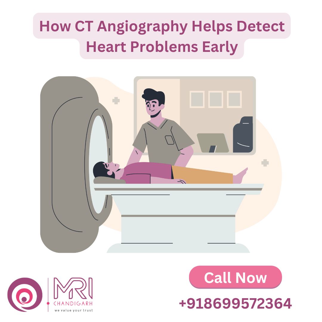 MRIChandigarh's tweet image. CT Angiography helps detect heart problems early by providing detailed images of blood vessels, allowing doctors to identify blockages or abnormalities, which helps in early diagnosis and timely treatment to prevent severe heart issues. 
#MRIChandigarh #CTAngiography #HeartHealth