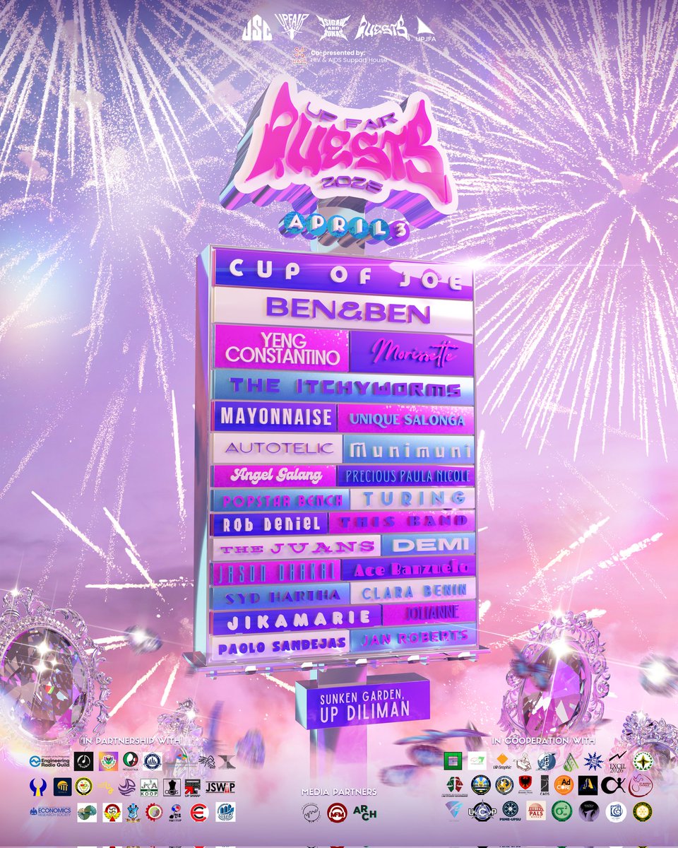 KONTING KEMBOT NA LANG, MAGKIKITA NA TAYONG LAHAT SA UP FAIR QUESTS 2025: A BENEFIT CONCERT FOR WOMEN AND GENDER EMPOWERMENT!  🏳️‍🌈

#UPFair2025
#IsigawAngBukas
#UPFairThursday
#Quests2025
#ParaSaKababaihanAtSangkabaklaan