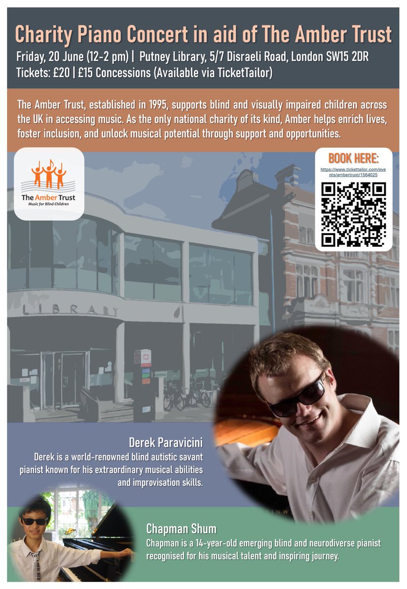 Veronica Franklin Gould FRSA (@veronicarts) on Twitter photo Inspirational blind musicians, Derek Paravacini and Chapman Shum give a piano recital <a href="/theambertrust/">The Amber Trust</a> at Putney Library, a joyous midday treat on Friday 20 June! <a href="/PutneyMusic/">Putney Music</a> <a href="/BMS_concerts/">Barnes Music Society</a> Inspirational blind musicians, Derek Paravacini and Chapman Shum give a piano recital <a href="/theambertrust/">The Amber Trust</a> at Putney Library, a joyous midday treat on Friday 20 June! <a href="/PutneyMusic/">Putney Music</a> <a href="/BMS_concerts/">Barnes Music Society</a>