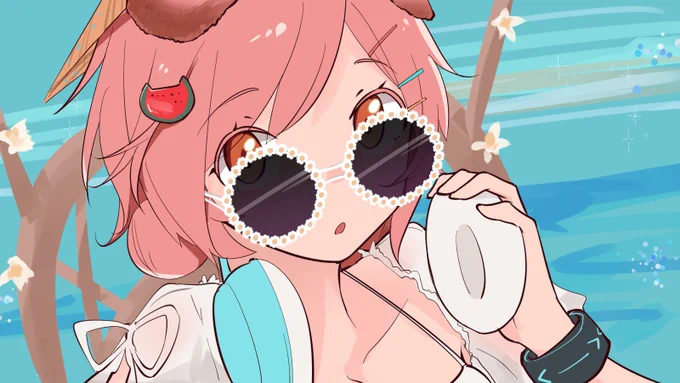 GGちゃん&ミヅキくん&ペペちゃんでジークアクスPVのワンシーン描いた!!!!!※線は半分くらいトレースです #アークナイツ 