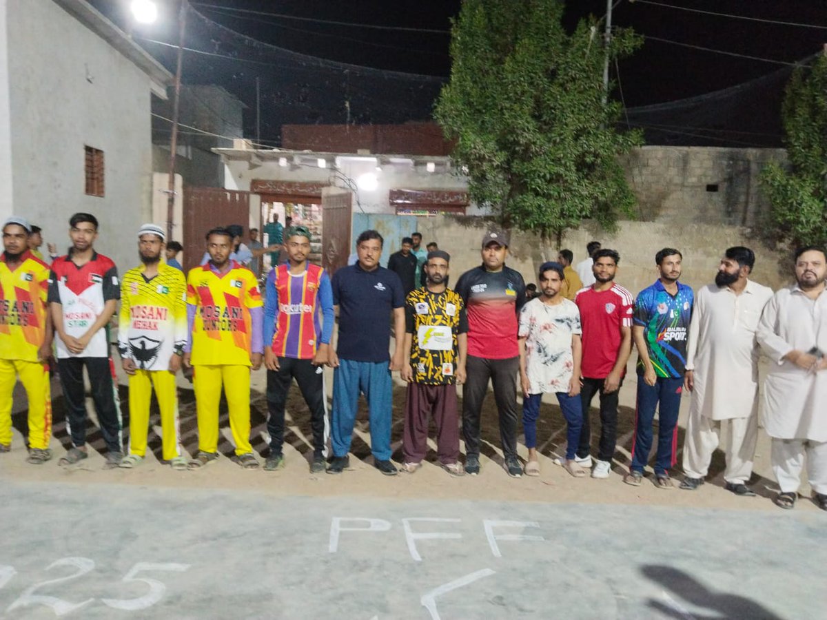 PffYouth's tweet photo. A week-long Street Cricket Night Tournament has officially kicked off in Rehri Goth, marking its debut and offering local youth a chance to engage in positive, healthy activities. This event is the culmination of a long-held dream and the youth’s persistent request, and we are https://t.co/0krPUxohZg