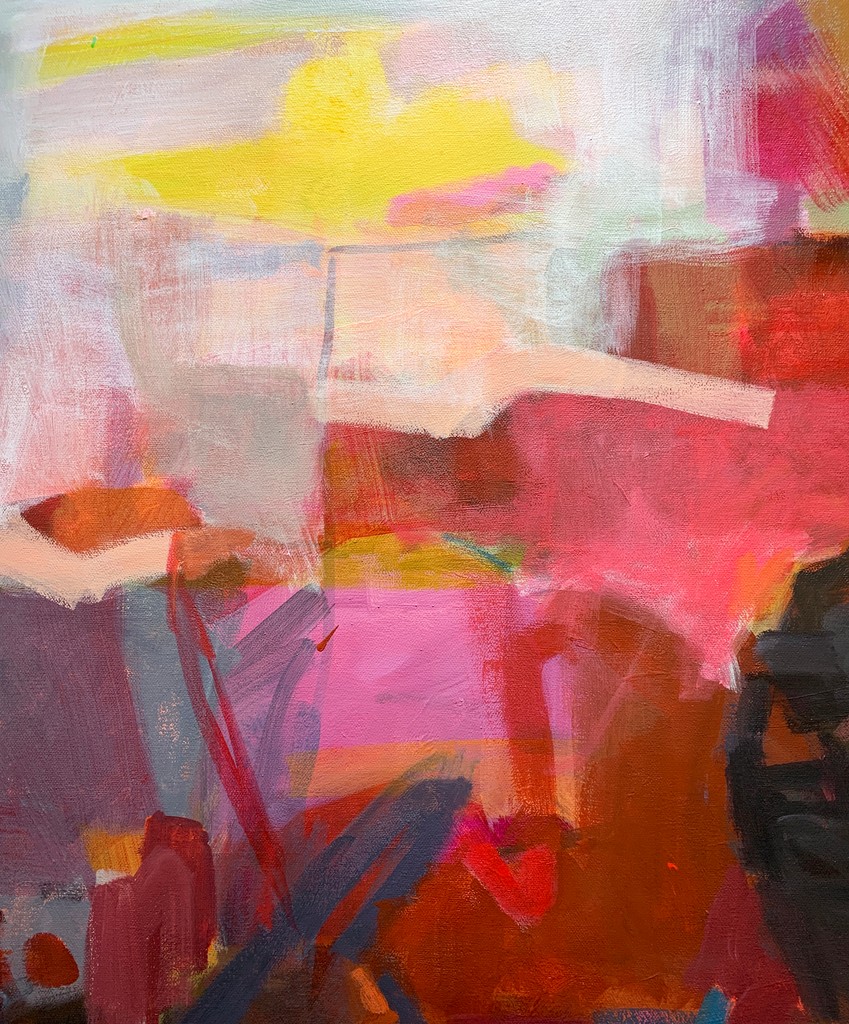 BenderGallery's tweet photo. Linda Gritta's work has the ability to zoom into any area of the composition and find an abstract "picture within the picture". She treats each part of her painting's surface with care, resulting in evocative details. 
⁠
In a Mirror Dimly https://t.co/luqUP606sx