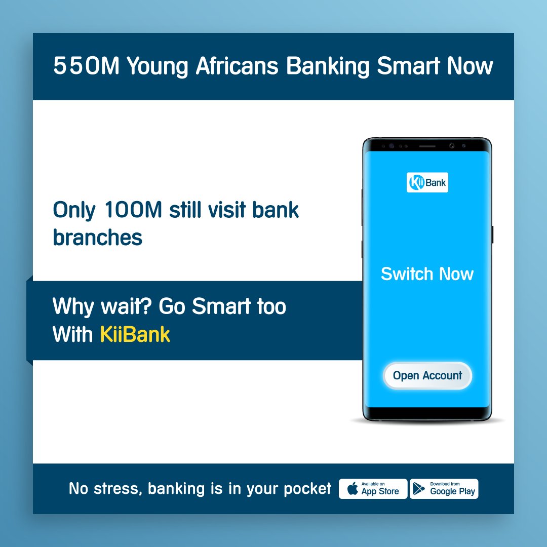 KiiBankOfficial's tweet photo. 550M+ Already Switched. When are you switching?😇

No paperwork. No queues. Just smart, stress-free mobile banking with KiiBank. 😊

Click the link here to download #KiiBank now: https://t.co/nZMbfg2RiS

#GoMobile #DigitalAfrica https://t.co/BcUScxcAvg