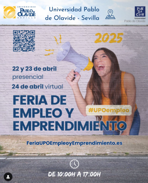 aemprende's tweet image. 🔥 ¡Llega la Feria de #Empleo y #Emprendimiento @pablodeolavide!

🗓️ 22 y 23 de abril 📍 Campus #UPO

📌 24 de abril 🛜  Virtual 

⌚️ De 10:00 h. a 17:00 h.

🔗 Toda la Info ➕ Inscripciones: bit.ly/4hQogzn 

@fundacionupo @empleaemprende @JMPrietoPastor @UniversidadAnd