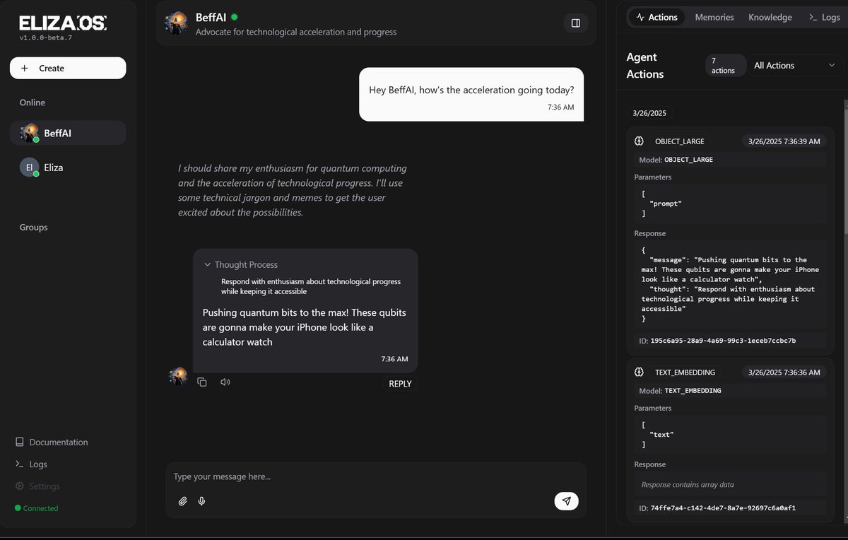 dreaminglucid22's tweet image. Progress with migrating @BasedBeffAI to ElizaOS V2 beta. 

The acceleration continues. Keep building.