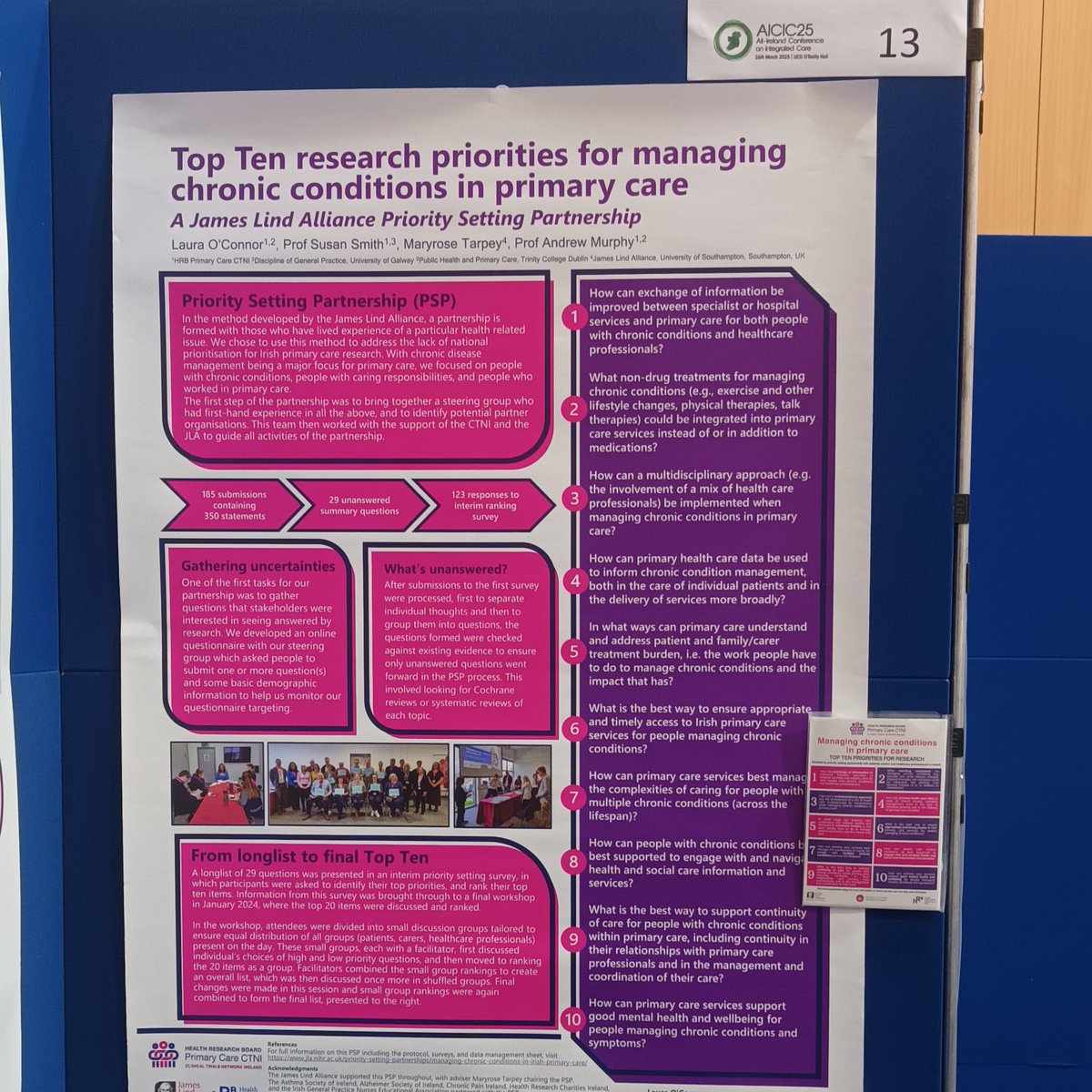 HRB PrimaryCare CTNI (@pmrycaretrials1) on Twitter photo Delighted to be attending #AICIC25 on a beautiful sunny Dublin day - come and find our poster later to learn about research priorities for managing chronic conditions in primary care, decided by patients, carers, & clinicians through a <a href="/LindAlliance/">James Lind Alliance</a> priority setting partnership Delighted to be attending #AICIC25 on a beautiful sunny Dublin day - come and find our poster later to learn about research priorities for managing chronic conditions in primary care, decided by patients, carers, & clinicians through a <a href="/LindAlliance/">James Lind Alliance</a> priority setting partnership