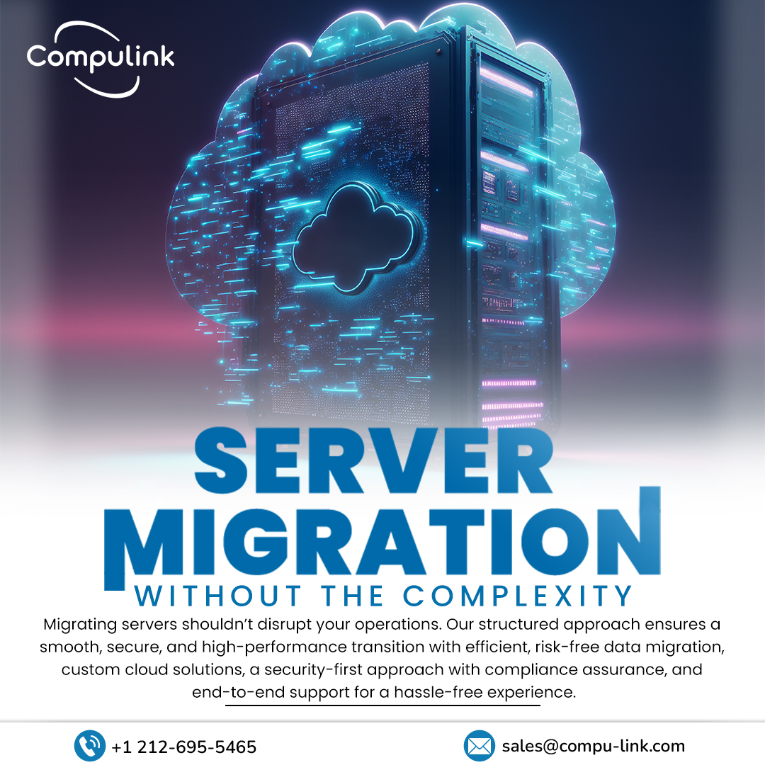 CompulinkTech's tweet image. Our server migration services provide seamless, secure, and high-performance transitions with custom cloud solutions, compliance assurance, and expert end-to-end support. Minimize downtime and maximize efficiency today!
.
📩 sales@compu-link.com
📞  +1 212-695-5465
.
#Compulink