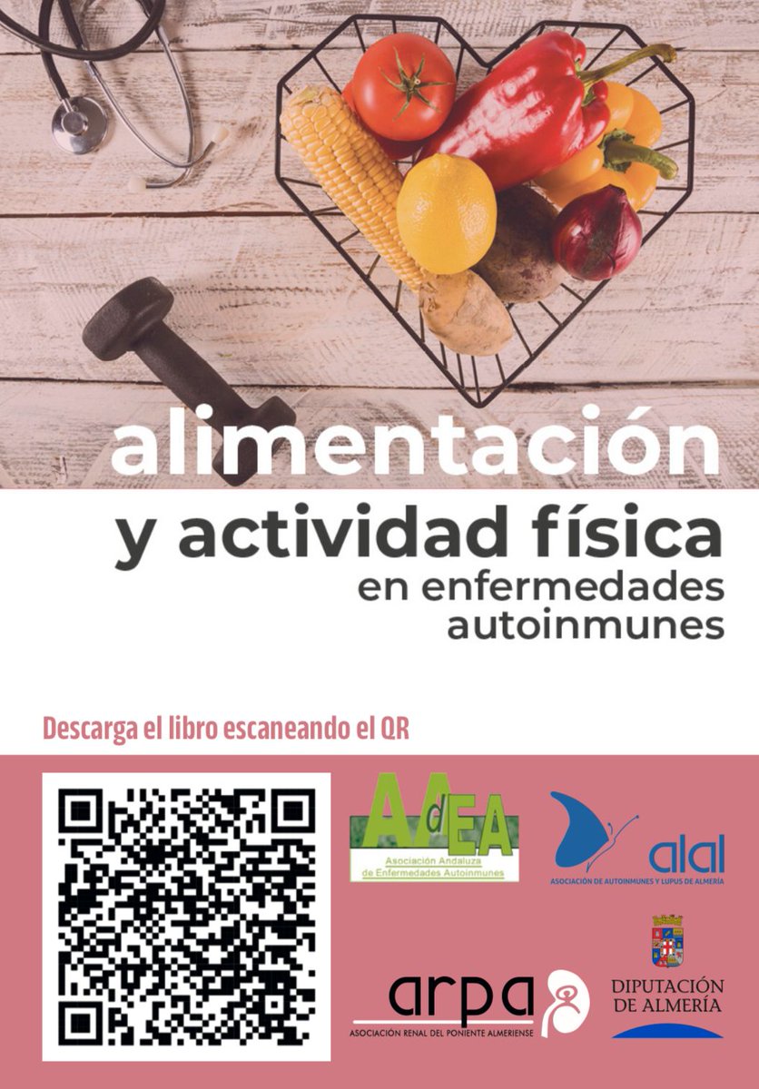 Ya se puede descargar gratuitamente el libro alimentación y actividad física en enfermedades autoinmunes desde el QR 👏👏
Os dejamos también el enlace en la web
aadea.es/biblioteca-aad…