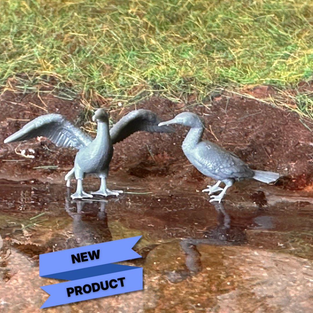 We have been adding a whole host of new animals into the range here at Modelu. First up we have these cormorants. They are available on the website now as a set of 6 from £4.95, and available in all our usual scales.

Product code: 31408